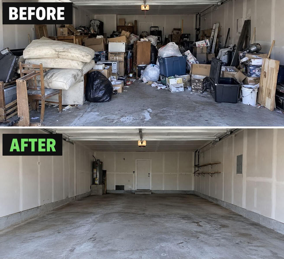 Garage cleanout before and after Garage cleanout before and after